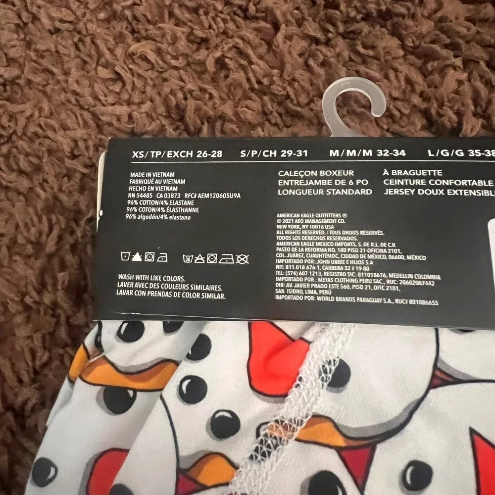 American Eagle Mens Boxer Brief L Snowman Print 6 Inseam Holiday‎ Underwear NEW
